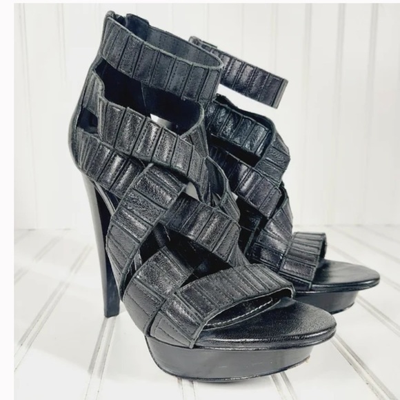 REPORT SIGNATURE DITMAR BLACK STRAPPY PLATFORM SANDAL - Picture 4 of 7